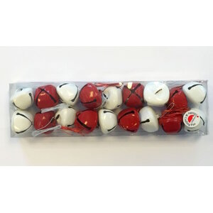 Hobby & Crafting Fun Kerstbellen rood en wit 18 stuks 25 mm