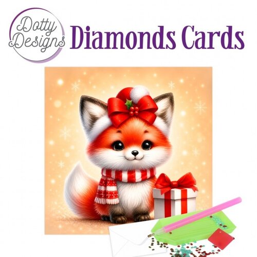 Dotty Designs Diamond Painting Kerstkaart Merry Little Fox Dotty Designs Diamond Painting Kerstkaart Merry Little Fox