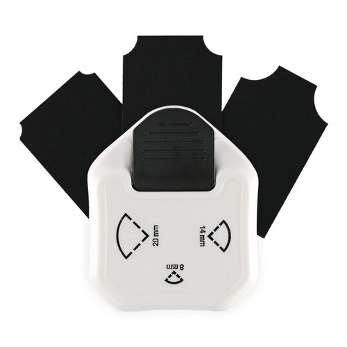 Paperfuel 3 in1 ticket hoekpons 8 - 14 - 20 mm Paperfuel 3 in1 ticket hoekpons 8 - 14 - 20 mm