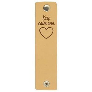 Durable Leren Label Keep Calm and Love 12 x 3 cm 2 stuks