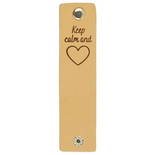 Durable Leren Label Keep Calm and Love 12 x 3 cm 2 stuks