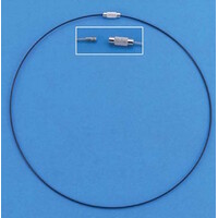 Halsketting met schroefsluiting zwart 45 cm 3 stuks