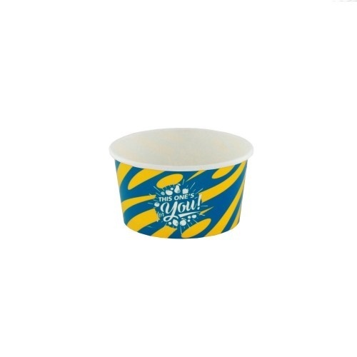 50st. Kartonnen IJsbekers Blauw/Geel For You