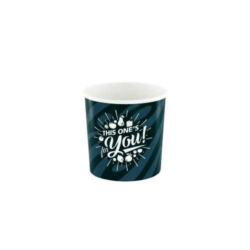 50st. Kartonnen IJsbekers Grijs/Zwart For You