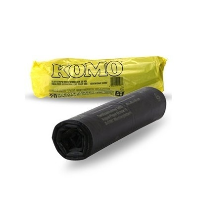 20st LDPE Vuilniszakken KOMO zwart 60 liter 55MY