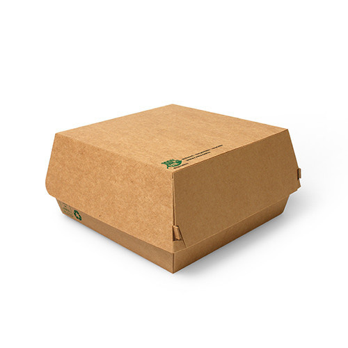 25st. BIO Hamburgerbakjes Groot FSC karton 100% Fair 155x155x90mm