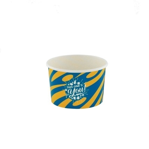 50st. Kartonnen IJsbekers Blauw/Geel For You