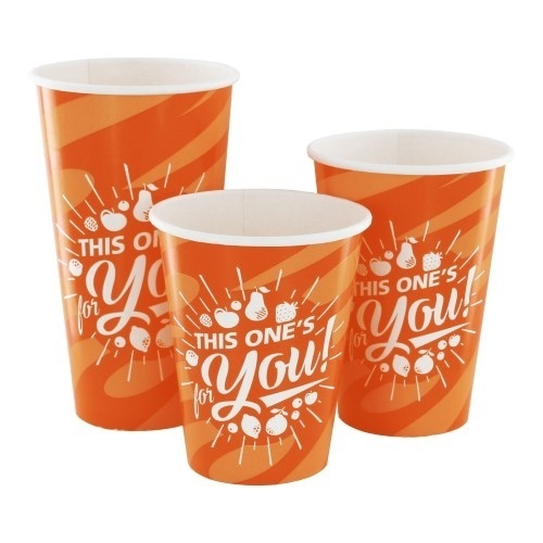 50st. Kartonnen Milkshake bekers Oranje For You