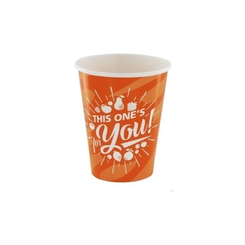 50st. Kartonnen Milkshake bekers Oranje For You