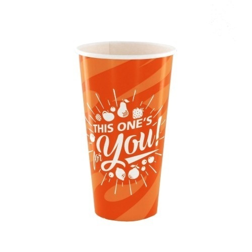 50st. Kartonnen Milkshake bekers Oranje For You