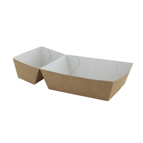 50 st. Frietbakjes A7+1 (A23) ECO Karton Bruin/Wit