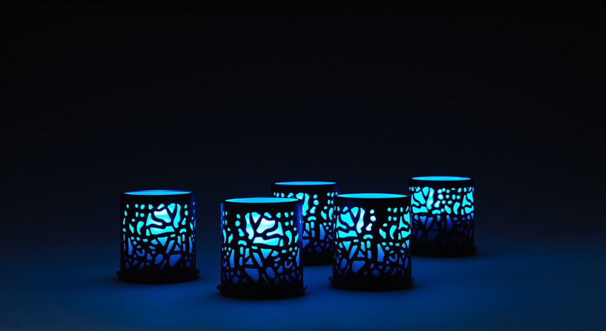 LED Kaarshouder Twine 75 x Ø 75 mm Zwart