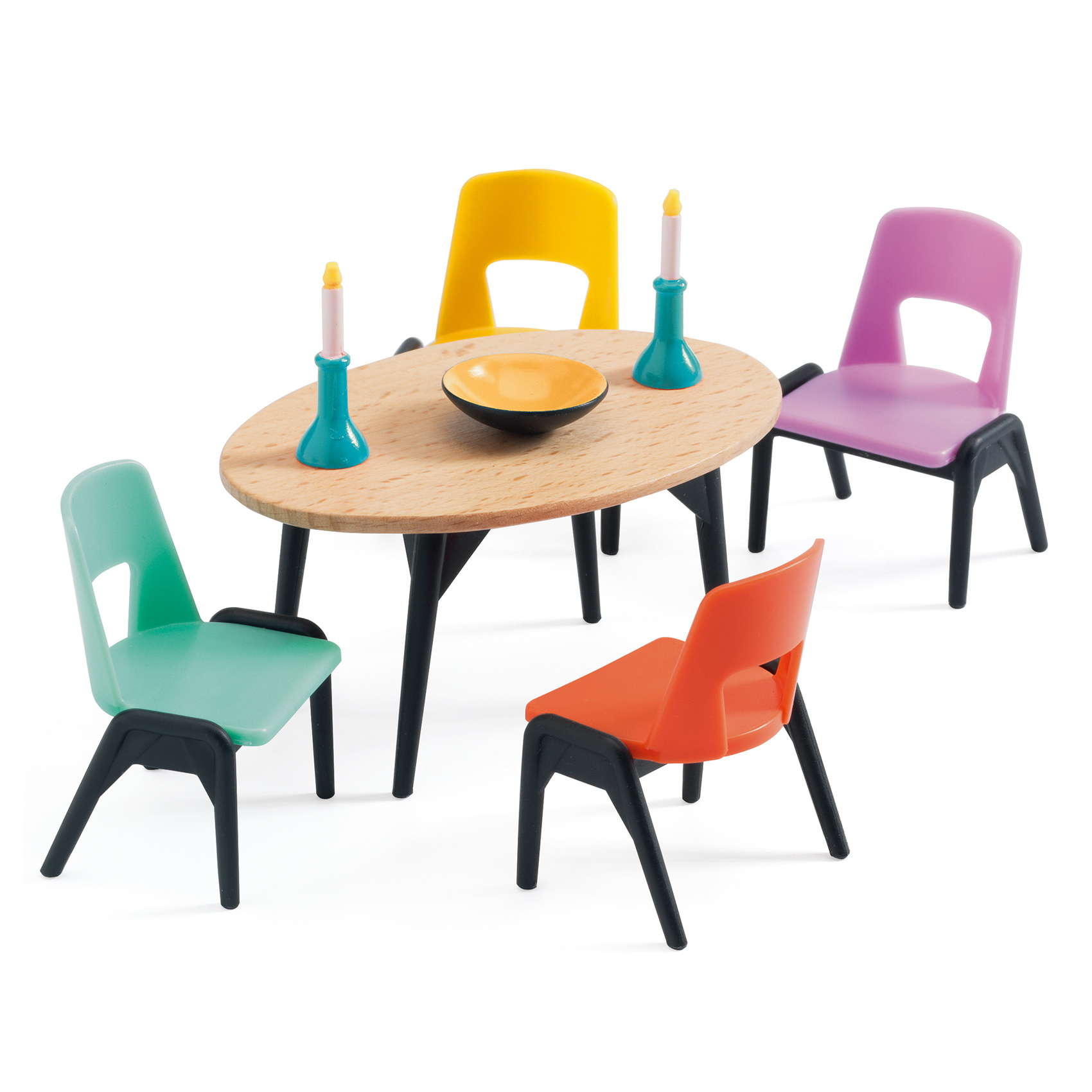 Poppenhuis Eetkamer - set 8st
