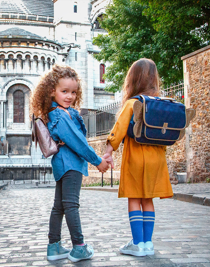 Caramel & Cie. Schooltasje Papillon Blauw
