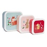 Petit Monkey Petit Monkey Lunchbox Set van 3 Woodland Stone Blue Petit Monkey Petit Monkey Lunchbox Set van 3 Woodland Stone Blue