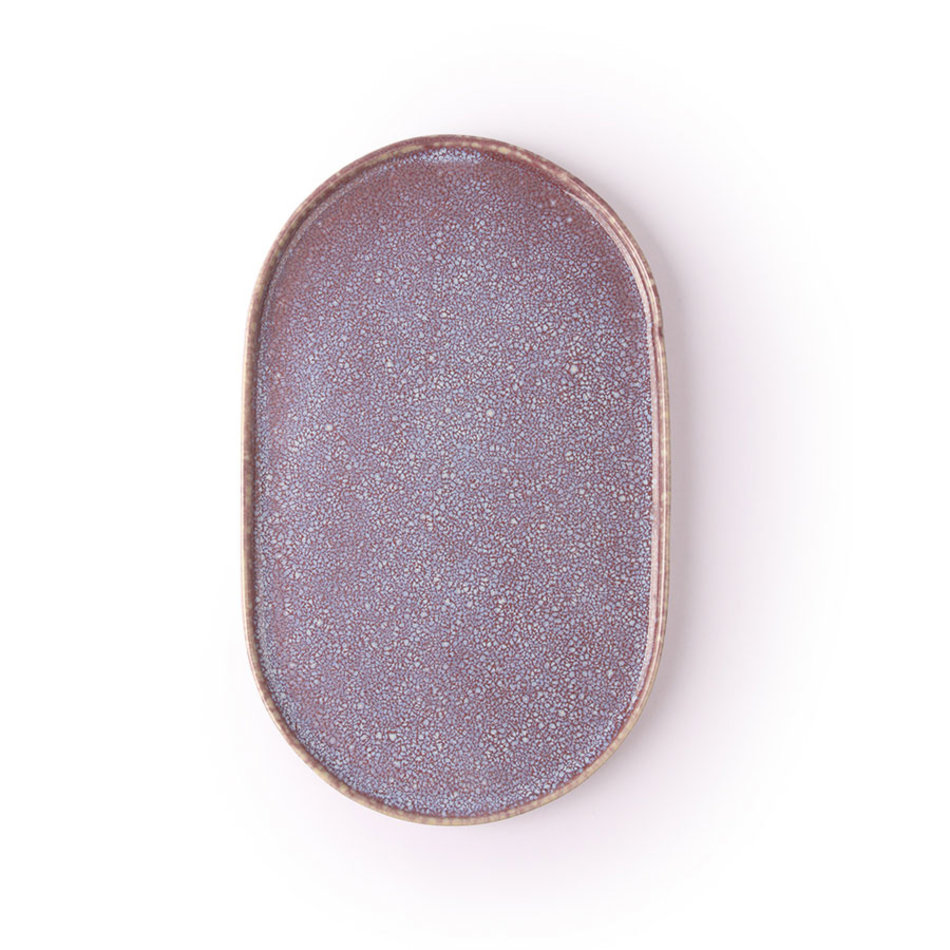 oval side plate lilac