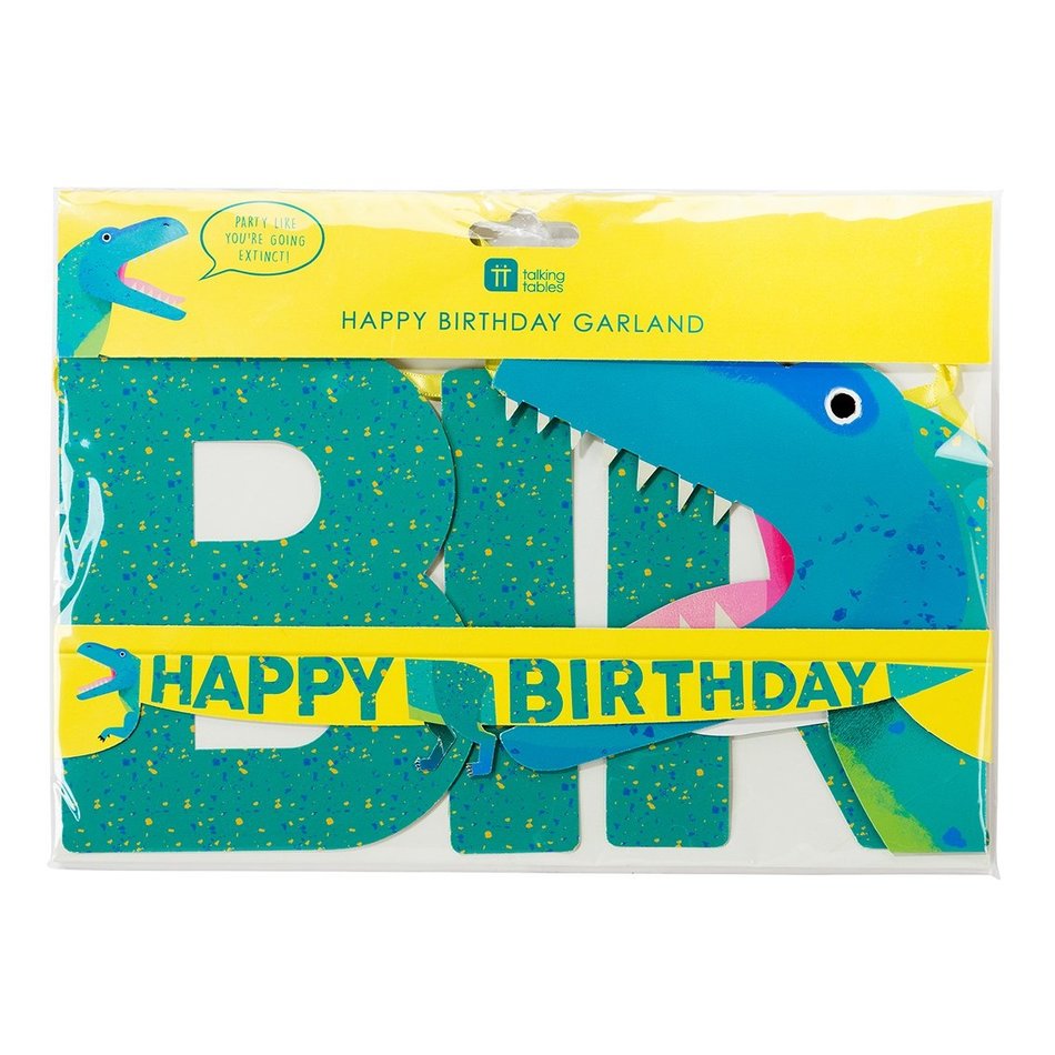party Dino happy birthday garland