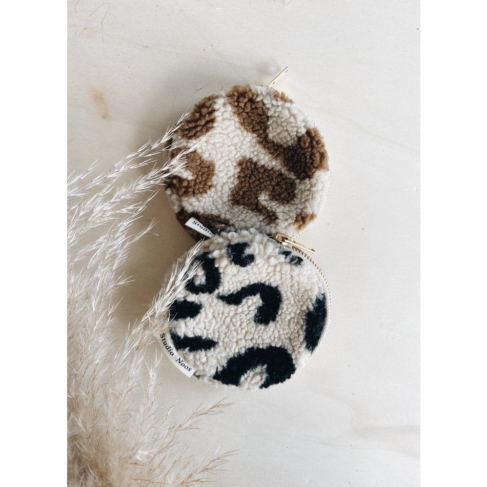 leopard  ecru teddy wallet