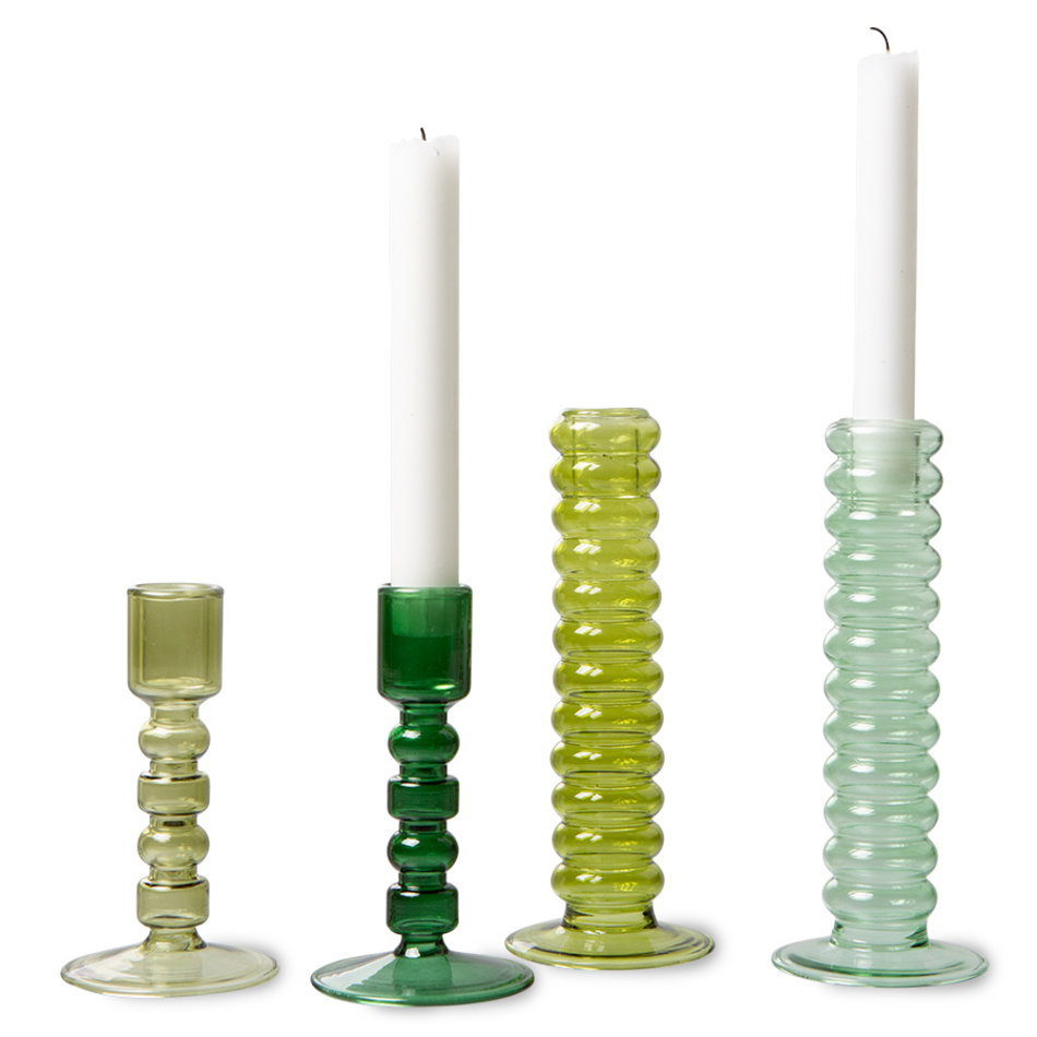 the emeralds glass candle holder mint green