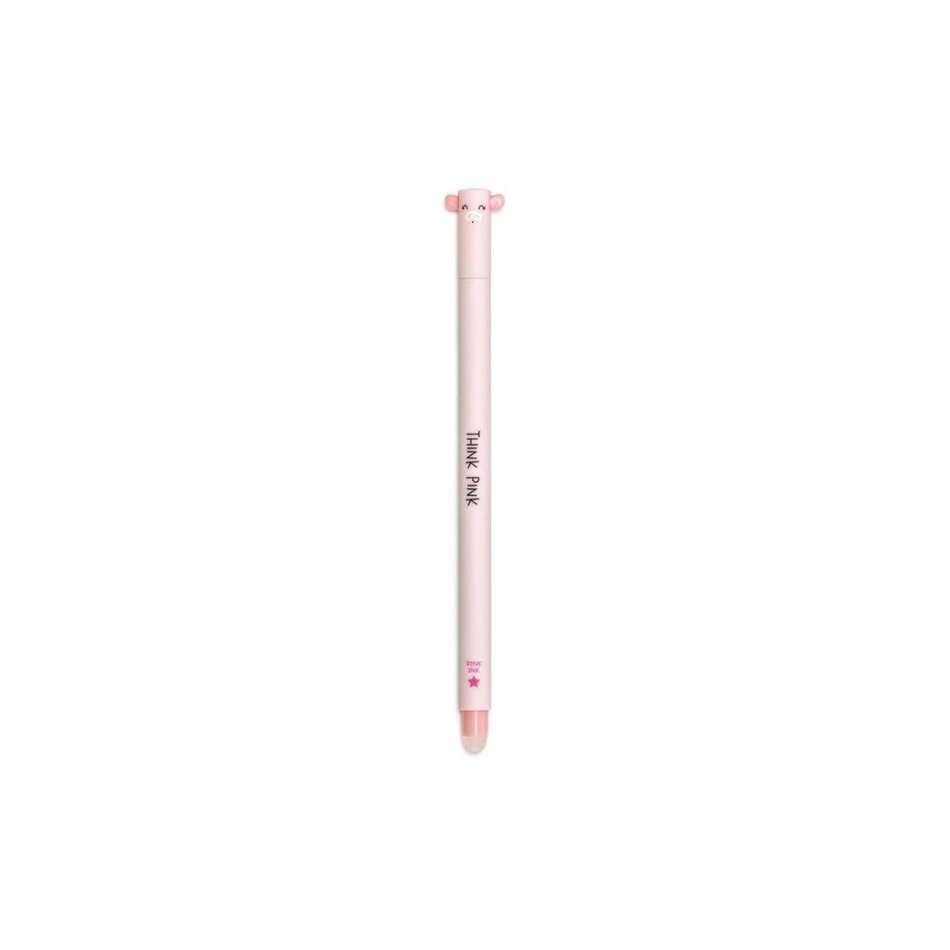 pink erasable pen piggy