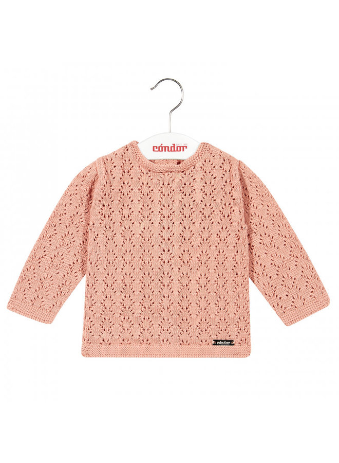 CONDOR - Sweater met open patroon - Peony (635)