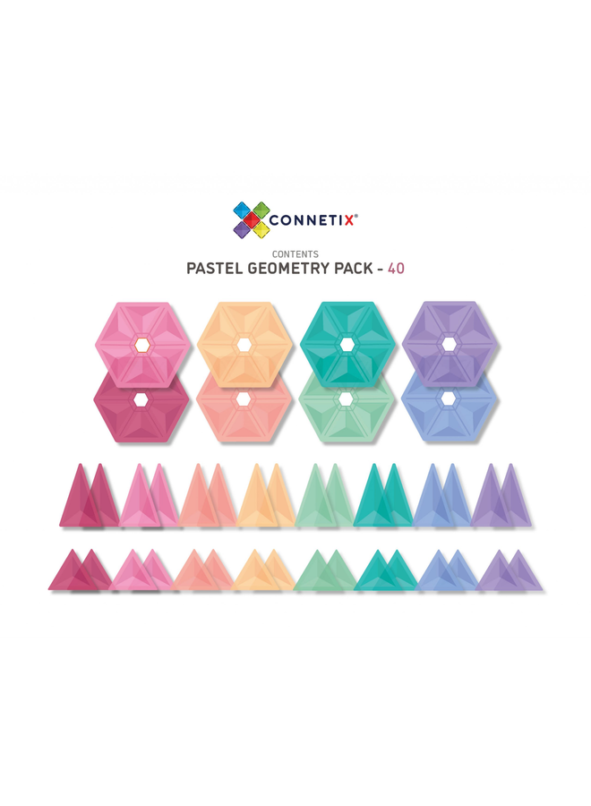 CONNETIX - Pastel Geometry Pack (40Pieces)