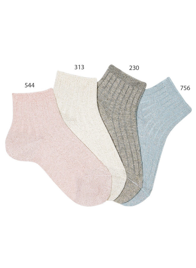 CONDOR - Enkel sokken met Glitter - Light Grey (230)