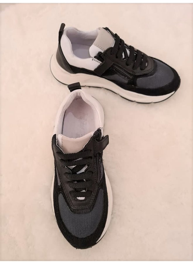 FREESBY - Sneaker - Black Leather - www.once-upon-a-time.be