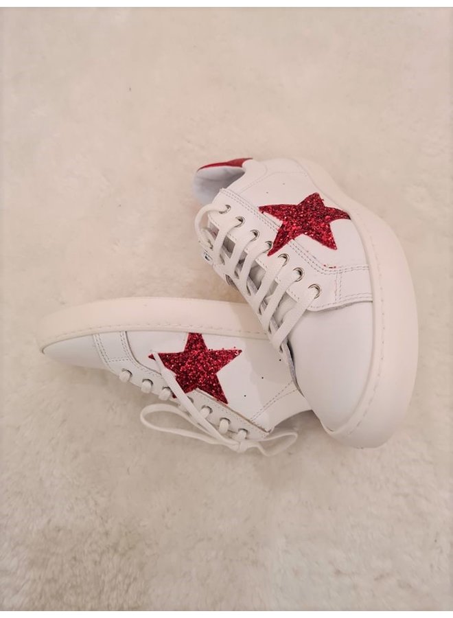 CIAO - Sneakers - Wit met ster Rood (Maat 27 tem 34)
