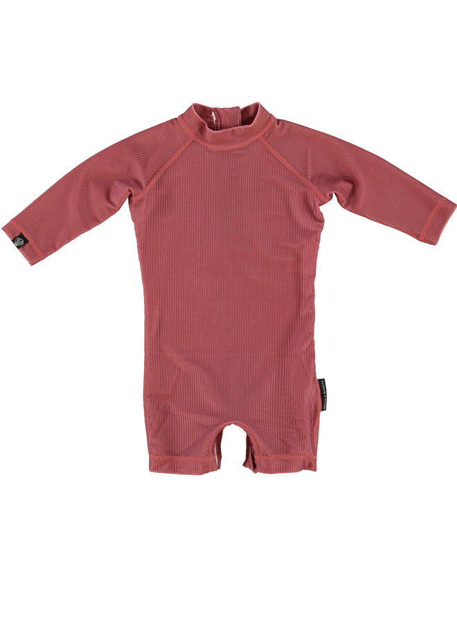 BEACH&BANDITS - UV Protect Baby Suit - Garnet Ribbed