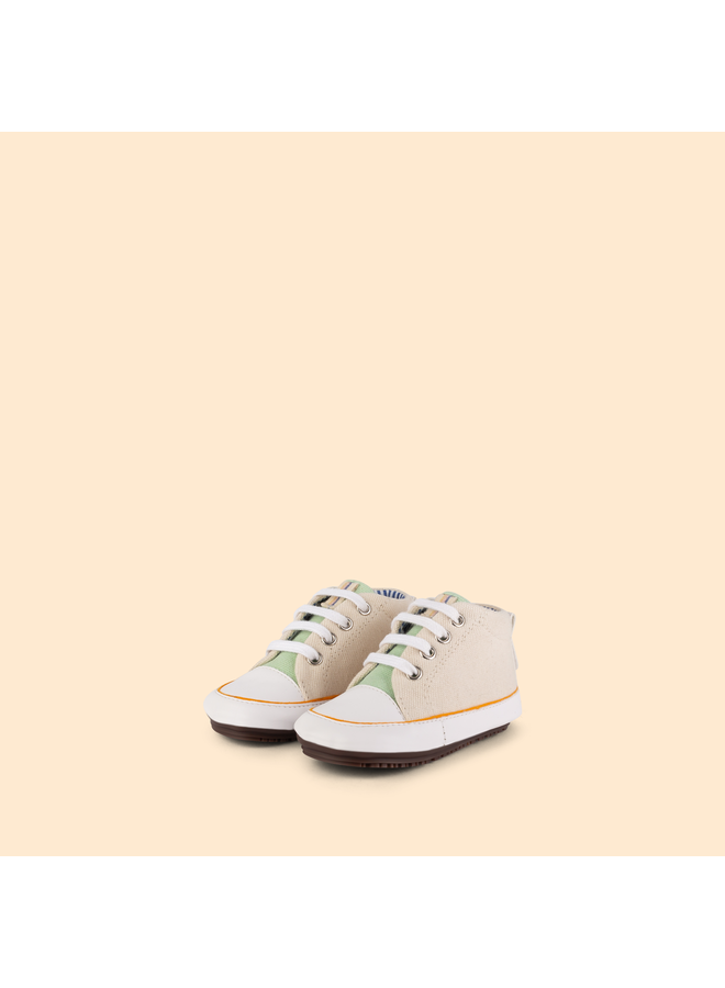 DULIS - Veterschoenen - Eco Sneaker Cream/Anis Canvas