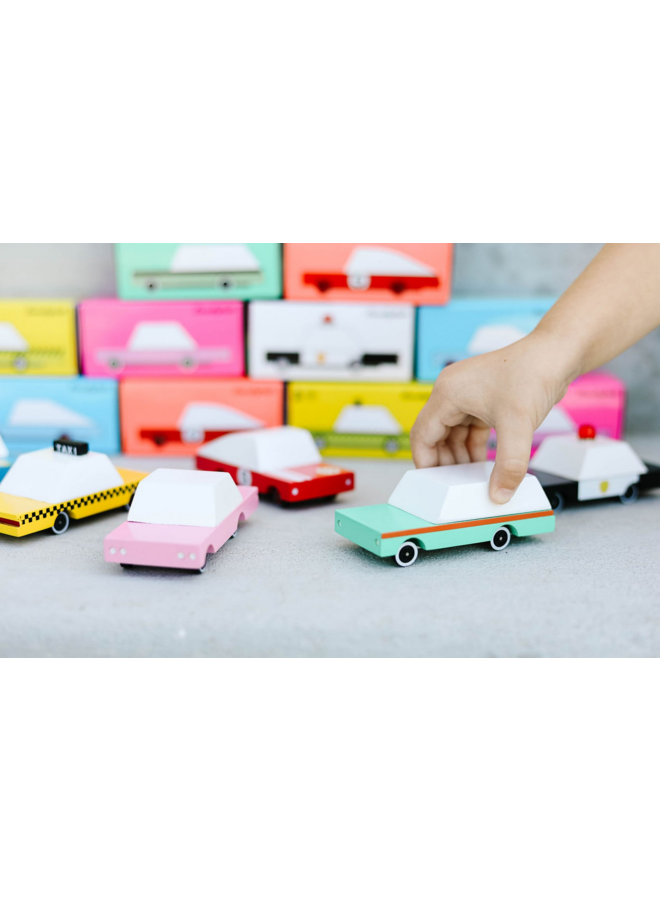 CANDYLAB TOYS - Houten Auto - Candycar Teal Wagon