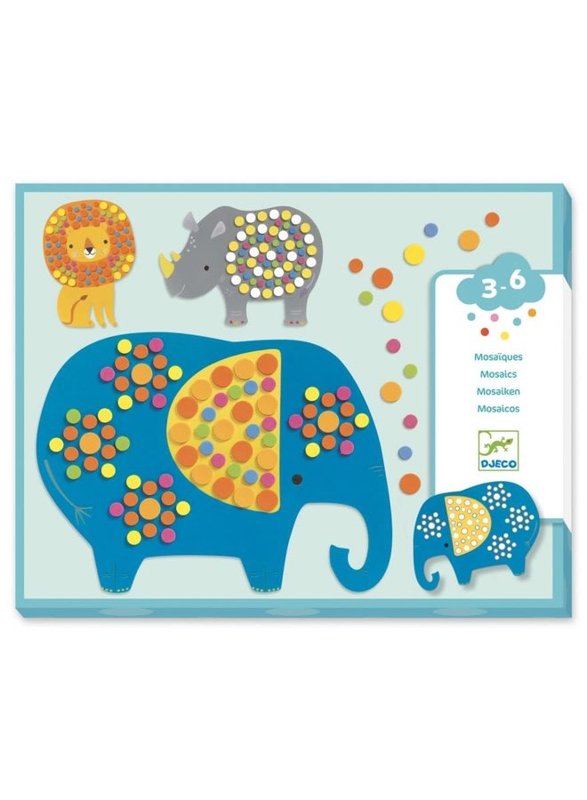 DJECO - Creatief met Stickers - Mosaic Soft Jungle 3+