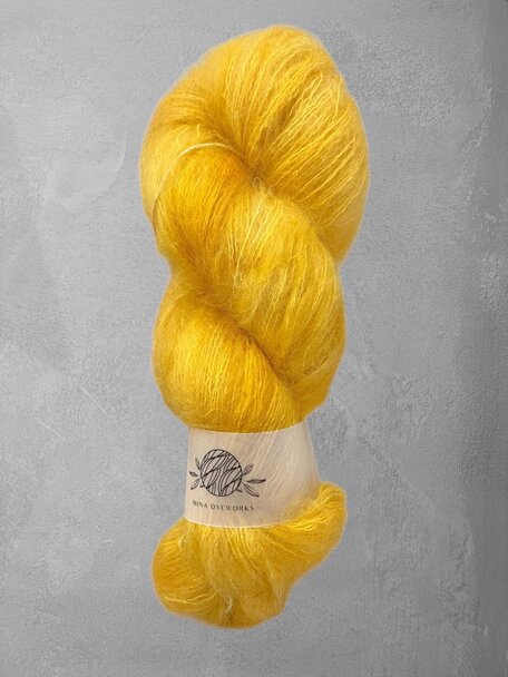 Mina Dyeworks Mohair Silk - "Dried Marigold" - 77% Fine Kid Mohair 23% Mulberry Silk - 50 grams - 350m