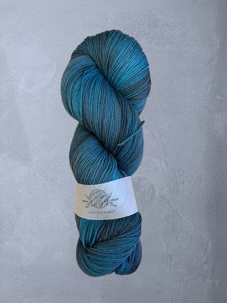 Mina Dyeworks Sock - "Cadet Blue" 425m - 100g - 80%merino - 20% polyamide