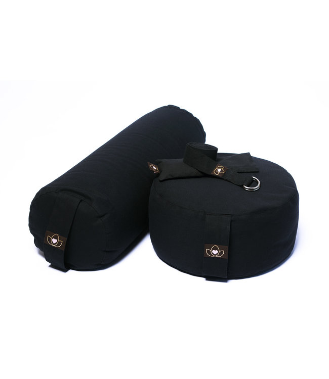 Yoga riem extra lang zwart - Lotus