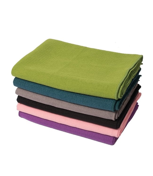 Yoga handdoek antislip grijs - Lotus