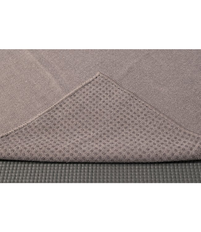 Yoga handdoek antislip grijs - Lotus