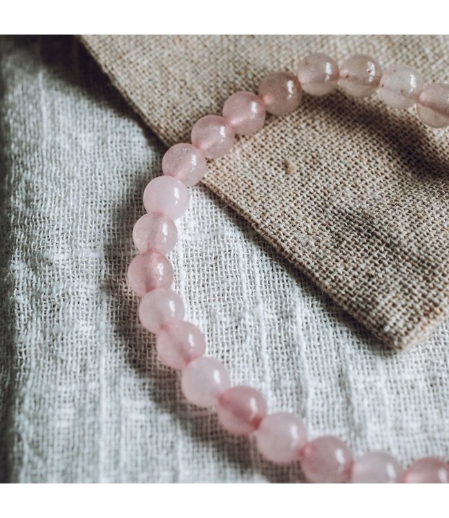 Rozenkwarts armband - Pure