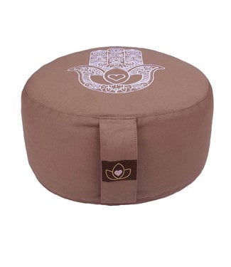 Lotus Meditatiekussen eco hamsa taupe rond - Lotus