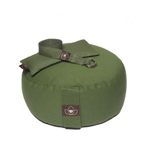 Lotus Pakket meditatiekussen, oogkussen en riem olijfgroen - Lotus