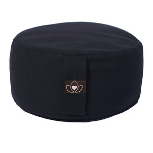 Lotus Meditatiekussen eco zwart rond - Lotus