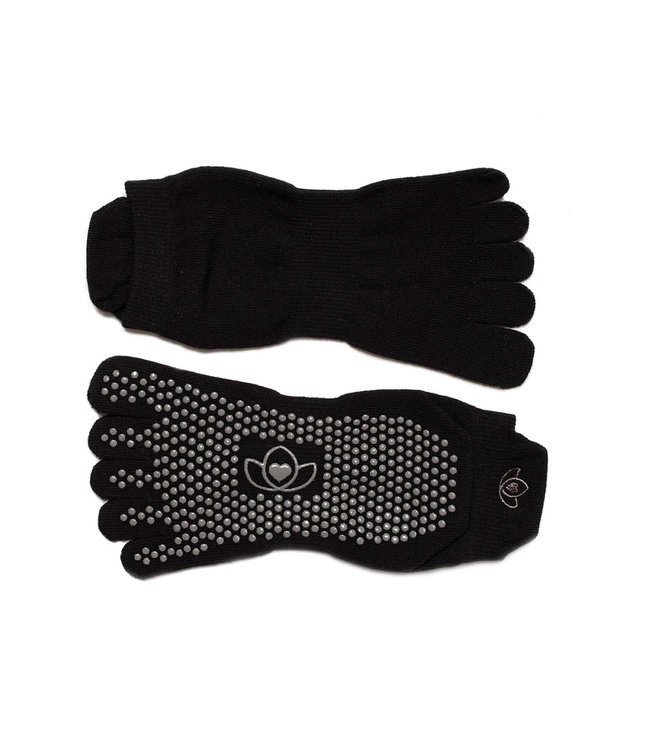 Yoga/pilates teensokken antislip zwart - Lotus