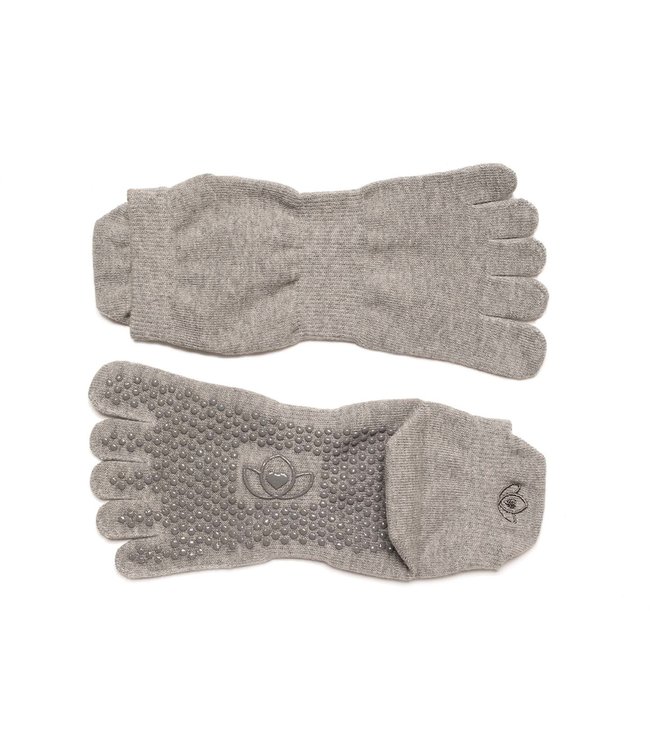 Yoga/pilates teensokken antislip grijs - Lotus