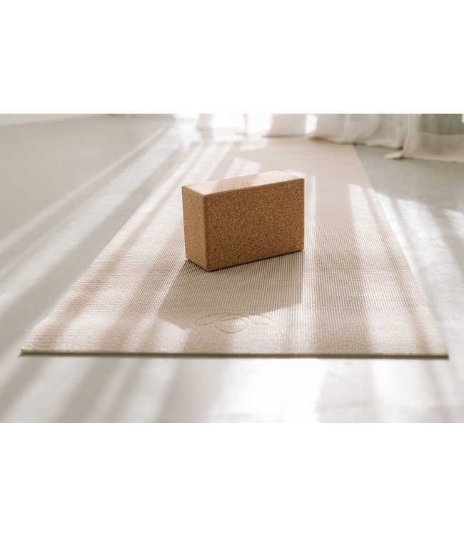 Yoga blok groot eco natuurkurk - Lotus