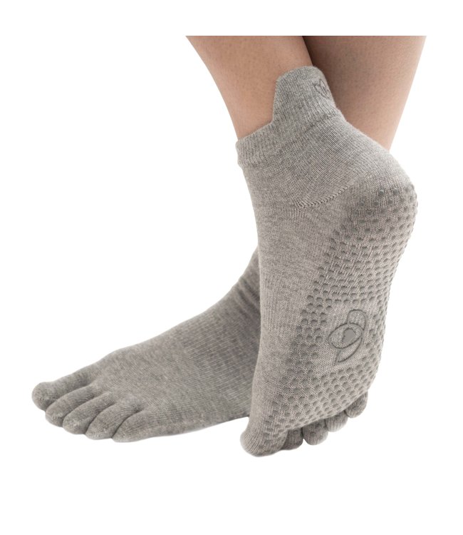 Yoga/pilates teensokken antislip grijs - Lotus