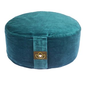 Lotus Meditatiekussen velvet eco donkergroen rond - Lotus