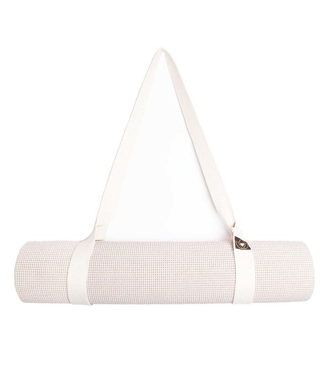 Yogamat draagband eco katoen naturel - Lotus