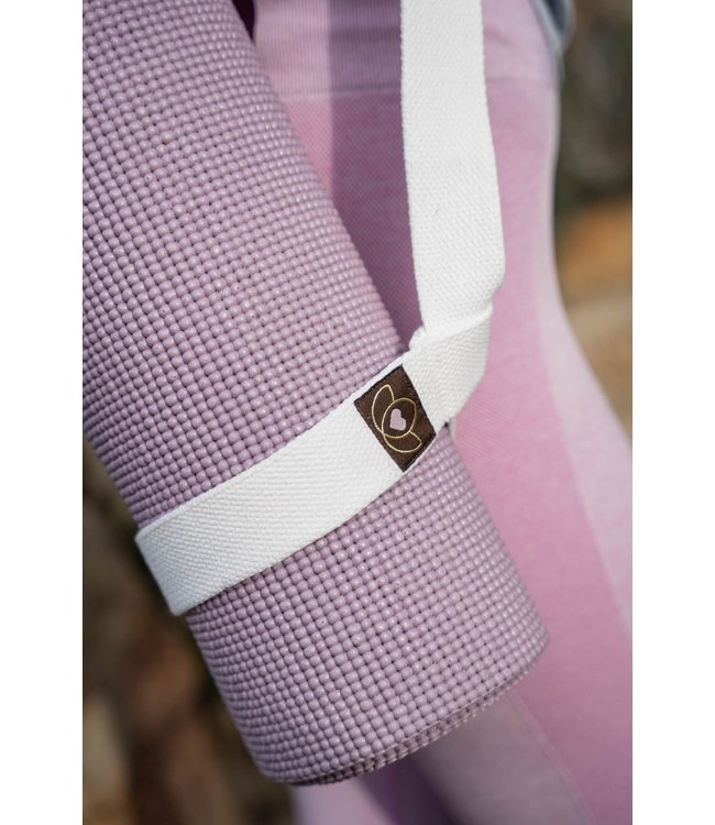 Yogamat draagband eco katoen naturel - Lotus