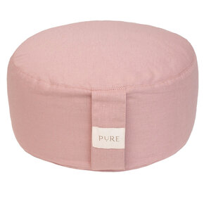 Pure Meditatiekussen eco linnen oudroze rond - Pure